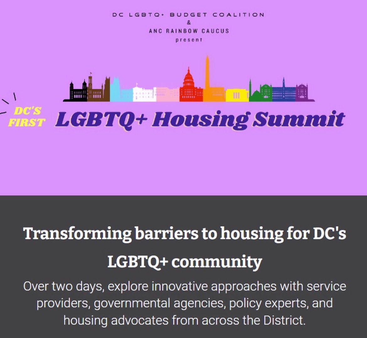 We are exactly 1 week out from the first-ever DC LGBTQ+ Housing Summit! 🏠💜🏳️‍🌈🏳️‍⚧️

Join us: sites.google.com/view/dclgbtqho…

#lgbtq #dc #housing #dclgbtqhousingsummit #advocacy #lgbtqadvocacy