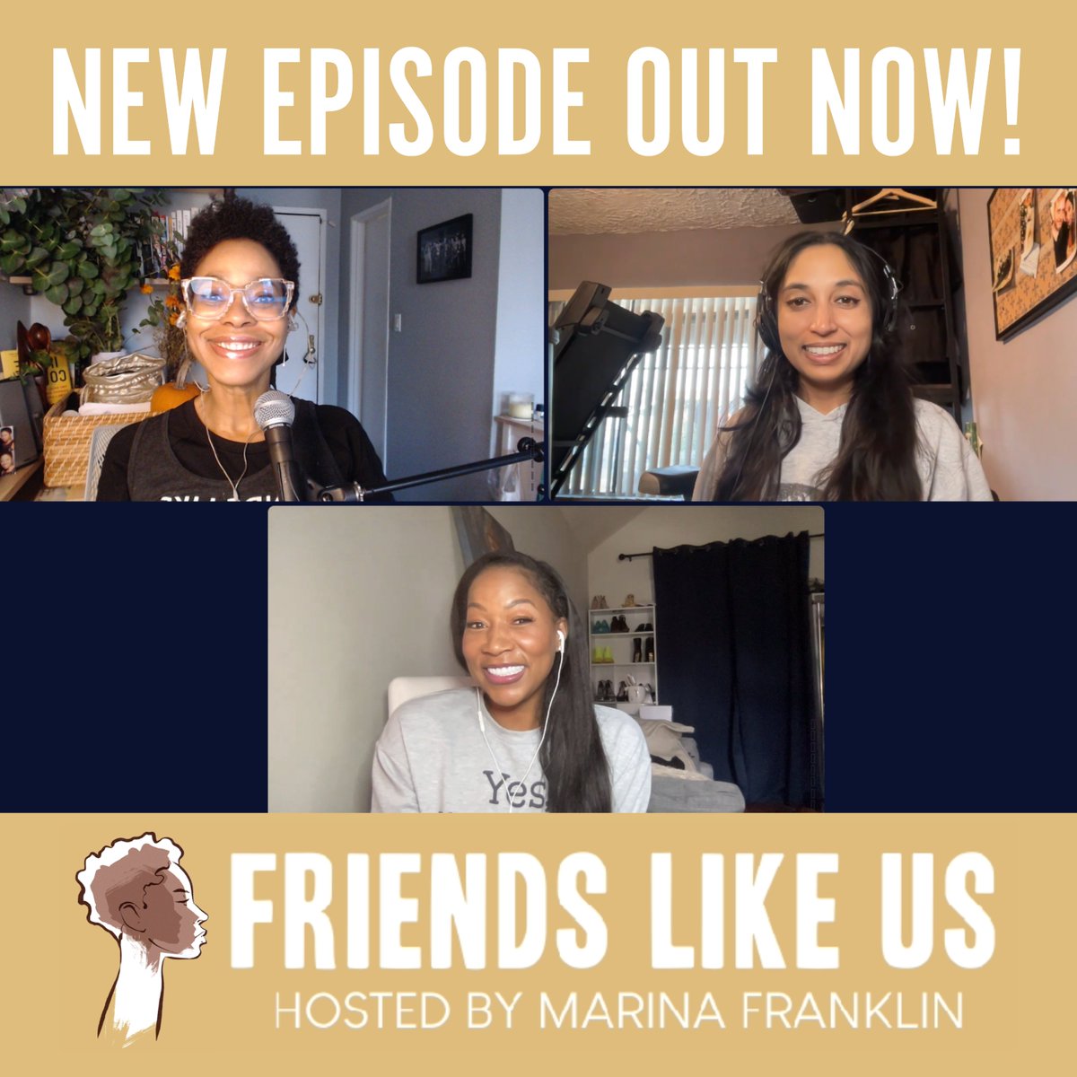 NEW CONTENT ALERT! Join us on this #FriendsLikeUs day with host @marinayfranklin & friends @VanessaFraction and @Subhah for a great convo on #diasterflights #socialmediacomics & more! #ListenNow here! ow.ly/AIxw50Jr4NV Be sure to leave a review on #ApplePodcasts!