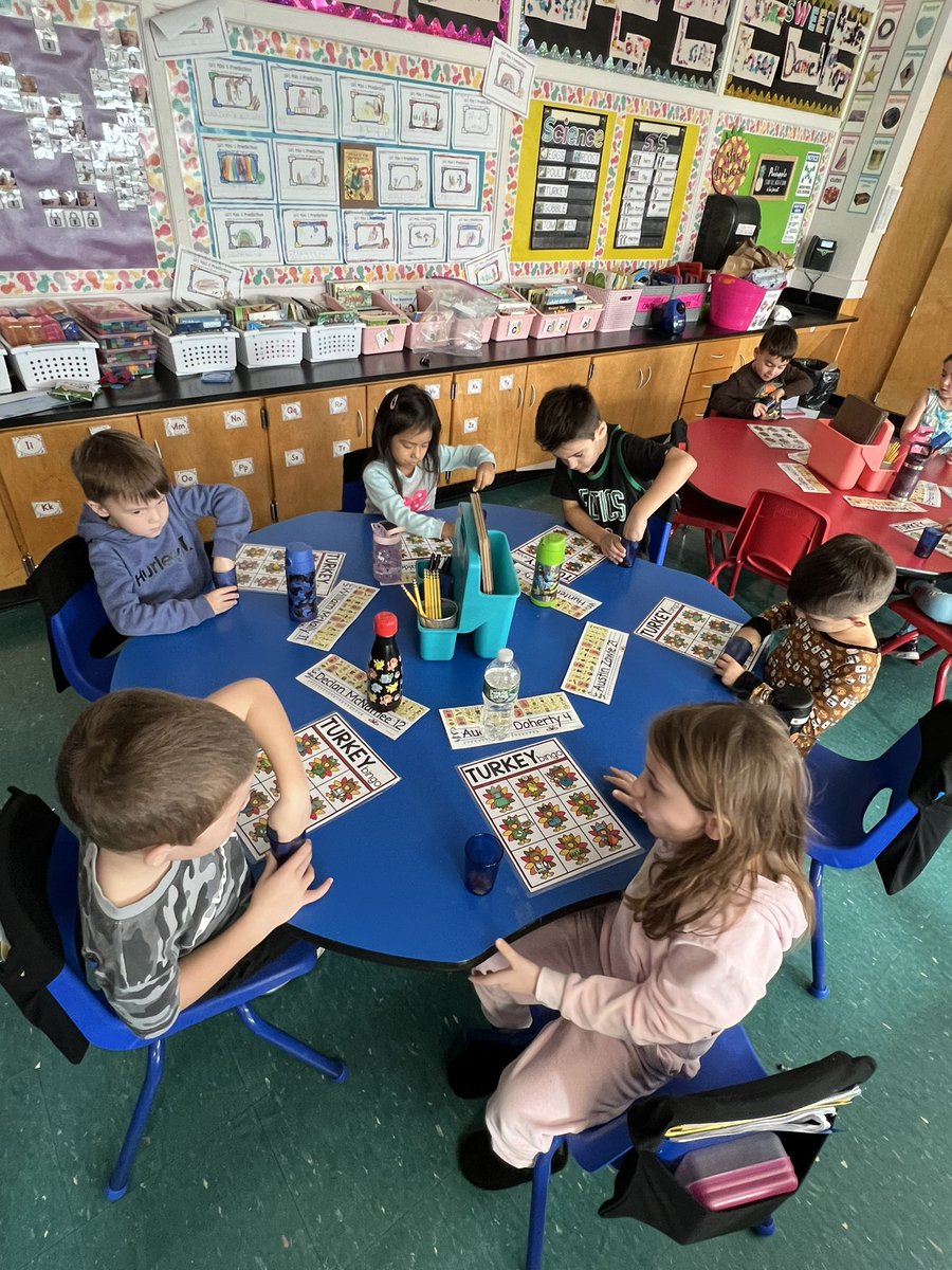 MrsDriscoll_'s tweet photo. Today we had so much fun playing turkey bingo! We practiced direction words such as across, down and diagonal! 🦃💛🧡🤎 https://t.co/QXxLmLzEZm