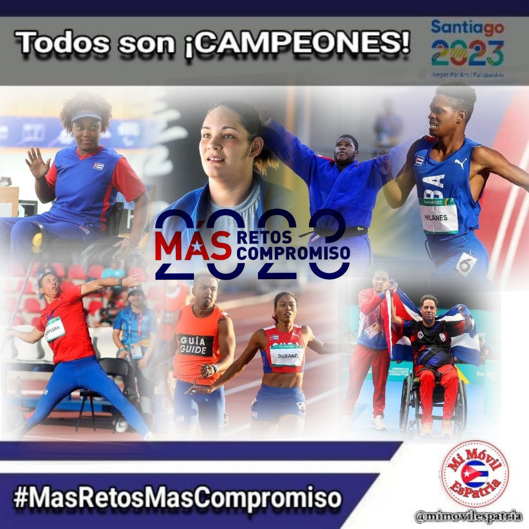 Los Juegos Paraparamericanos #Santiago2023 son el mayor evento deportivo internacional, a ritmo de amor, coraje y tenacidad salen nuestros atletas a darlo todo, porque vamos con #MasRetosMasCompromiso 
#MiMóvilEsPatria