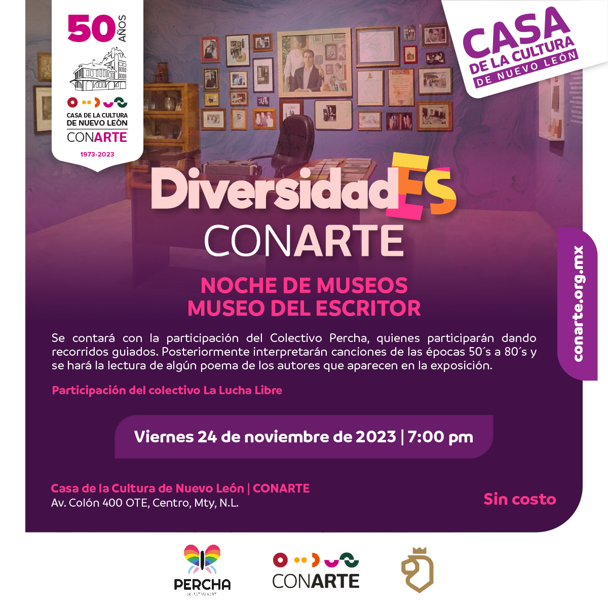 conartenl's tweet photo. No te pierdas ninguno de nuestros eventos, con una amplia variedad de oferta cultural para este #FinDeSemana 
#DiversidadESCONARTE #CasaDeLaCulturaNL @SCulturaNL @perchalgbt @CFMAB https://t.co/okB4DNILaZ