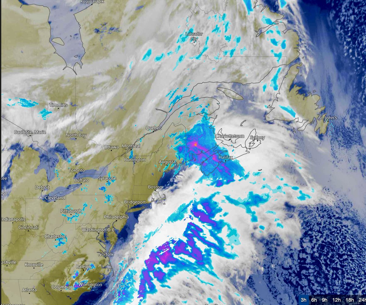 CindyDayWeather's tweet photo. It's a mess! Snow in Bathurst, freezing rain now in Fredericton and heavy rain and strong winds in Yarmouth! Full details are available at your convenience at: https://t.co/bCNM3iMqzj #fallstorm #WeatherUpdate https://t.co/55CsELbOaq