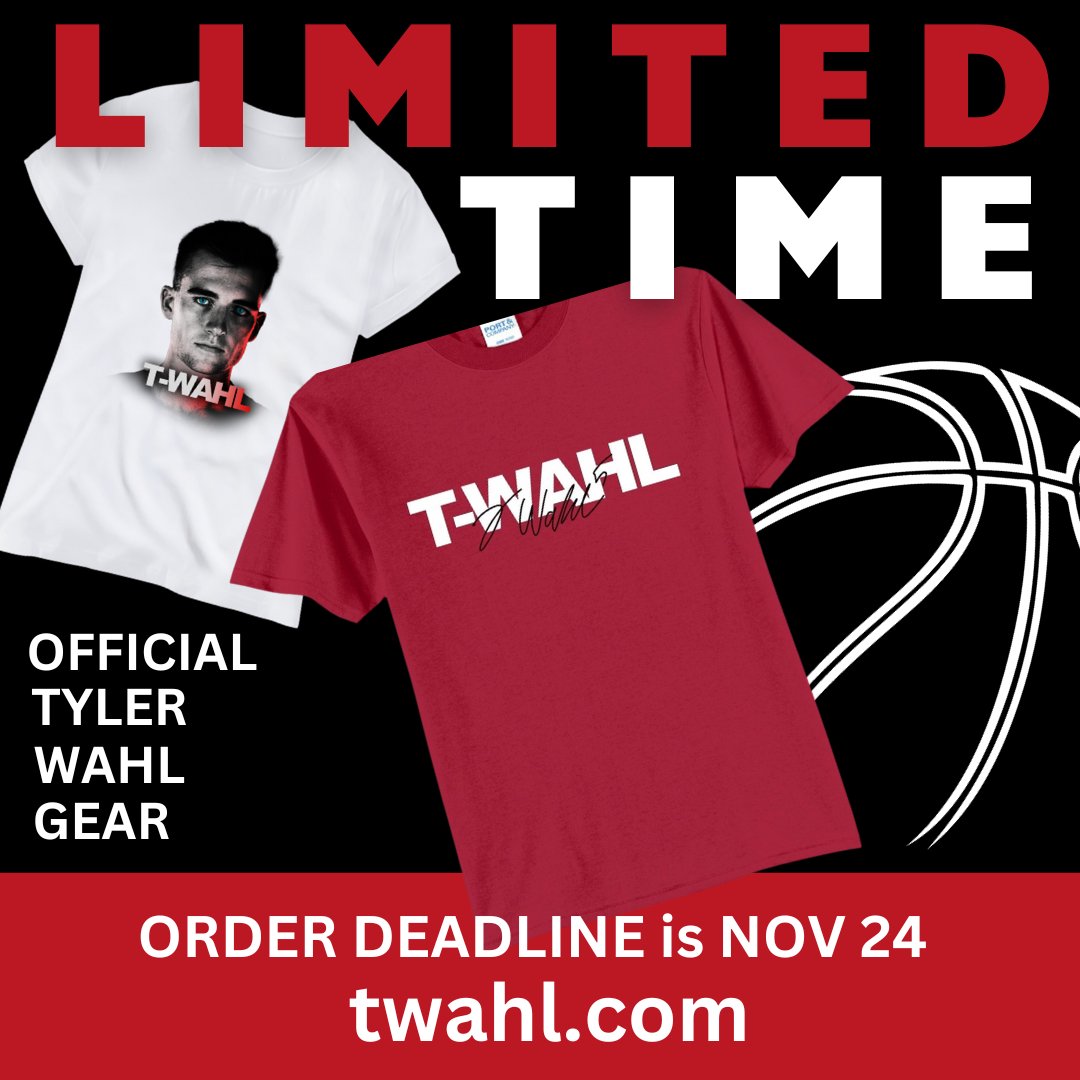 ⚠️ GAME DAY ALERT | ONLY 2 DAYS LEFT ⚠️
Time is running out to get my merch! Order your official gear at twahl.com

🛍️ Shop closes at MIDNIGHT on Nov 24th 🛍️
#WisconsinBasketball #Badgers #NILmerch #GoBadgers #OwnTheFort