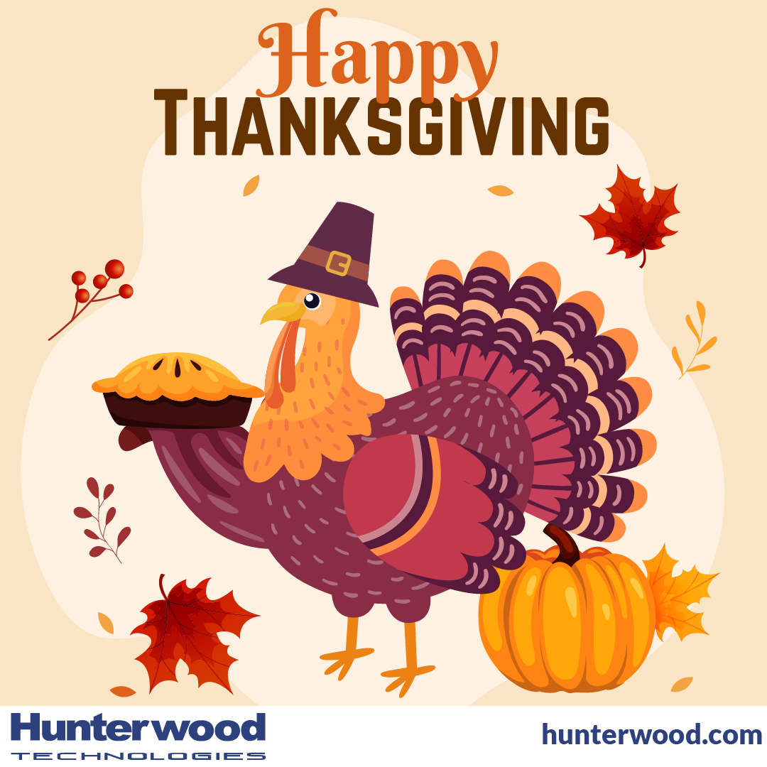 HunterwoodTech's tweet photo. Happy Thanksgiving to all our friends and clients in the USA! May your holiday be filled with good food, good friends and good football!

#happythanksgiving #hunterwood #celebrate https://t.co/ypcvHgN4o0