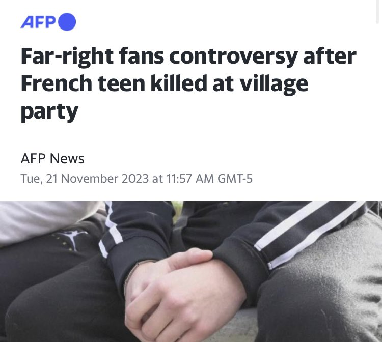 Indian_Bronson's tweet image. Foreign migrant killers: "We are here to stab white people"

White people in France:   get stabbed to death 

News media reporting: "Far right Nazis are saying terrible things. Could they be resurrecting Hitler?"