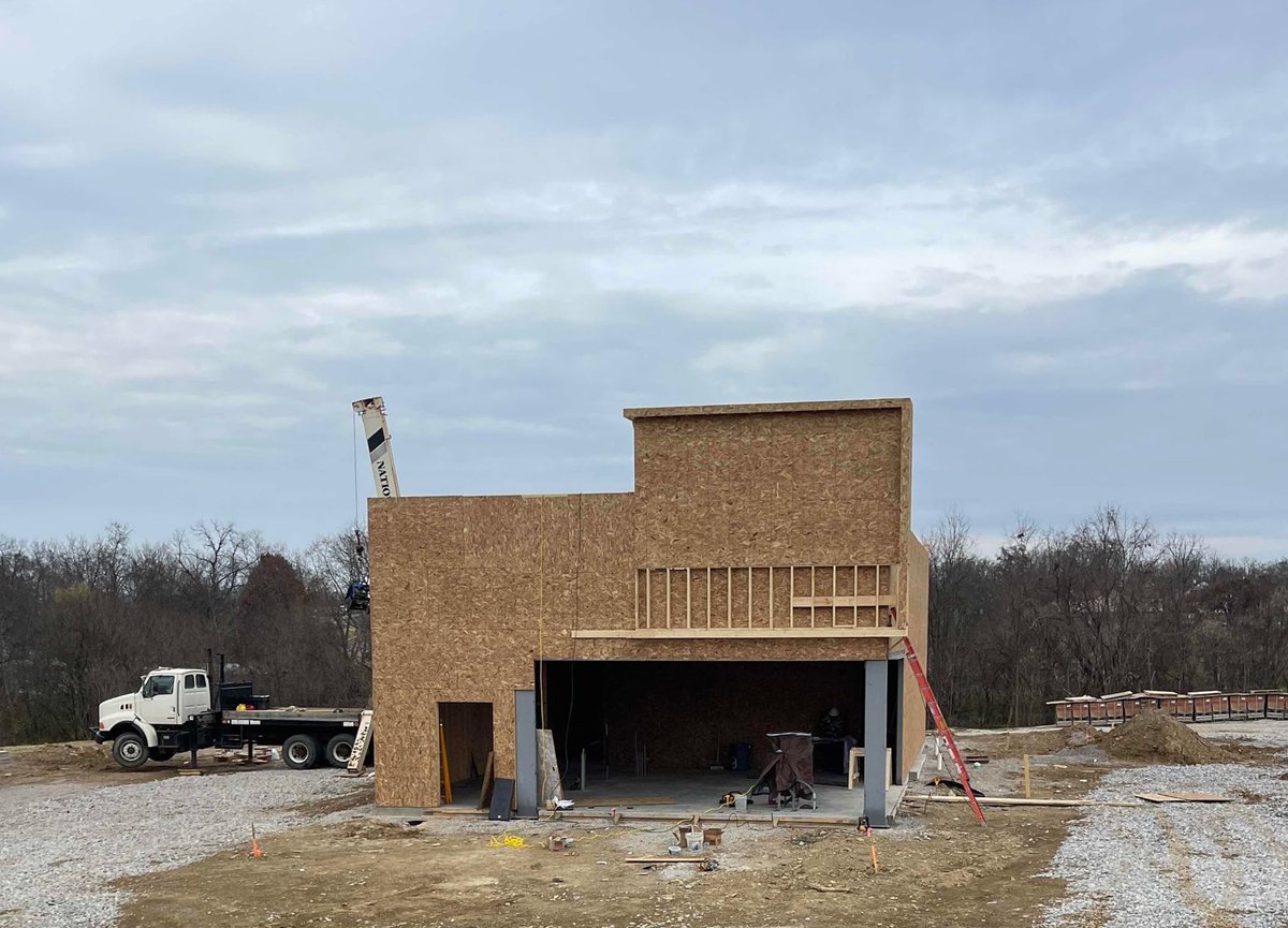 We're excited to have the framing complete on our first Dunkin Donuts building project, coming soon to Walton Kentucky.  American Runs on Dunkin!
