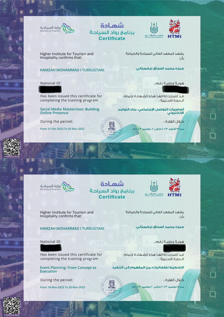 HAMOOZY7's tweet photo. #شكرا_وزارة_السياحة

تم بحمد الله اتمام جميع الدورات الخمسة المقدمة من #وزارة_السياحة مع المدربين الرائعين الاستاذ عيسى عشي @IssaEshi - والأستاذ محمد المالكي ونشكر وزارة السياحة على اتاحة الفرصه لمثل هذه الدورات لشباب وفتيات الوطن متمنينا للجميع التوفيق
#رواد_السياحة
@Saudi_MT https://t.co/1vKmXfCv4m