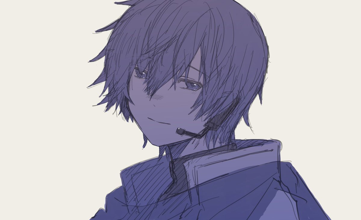 kaito (vocaloid) 1boy male focus solo headset smile blue hair looking at viewer  illustration images