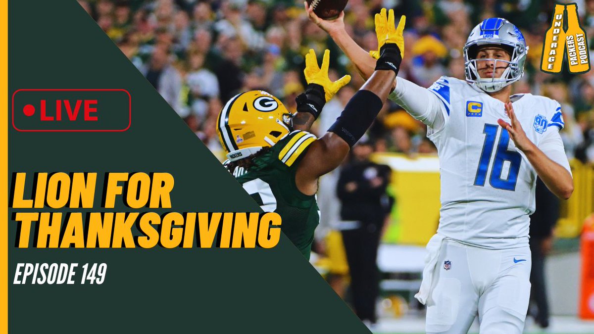 UnderagePackers's tweet photo. We will be going live at the top of the hour to preview #Packers vs #Lions!
Tune in: https://t.co/FjxWQxsw7t https://t.co/dWmqUYxqQF