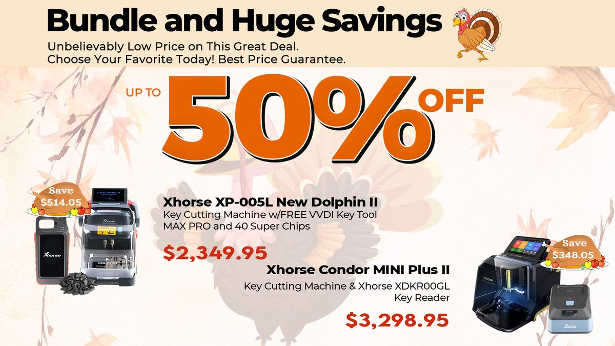 LksmithKeyless's tweet image. 🙏🦃 Thanksgiving Special Sale. Up to 80% OFF!😱
locksmithkeyless.com/collections/bl…

#LocksandCylinders #testkeys #xhorseuniversalkeys #auteluniversalkeys #OBDSTARMACHINES #TOPDON #PICKSDECODERS #LAB #LOCKSMITHTOOLS
#CODELOCKS #LOCKSCYLINDERS #COMBOLOCKSETS #PADLOCKS
#ignationlock