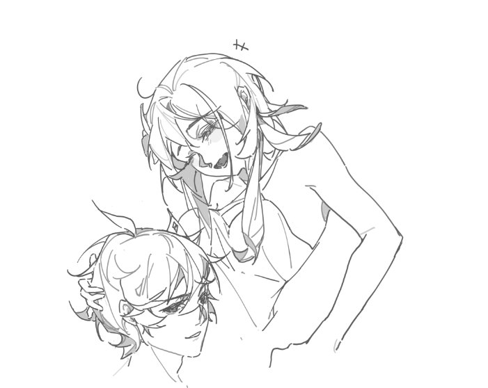 #chilumi 一点达荧图图的进度_(:з」∠)_不会画肌肉，卡住了,这个画法好难