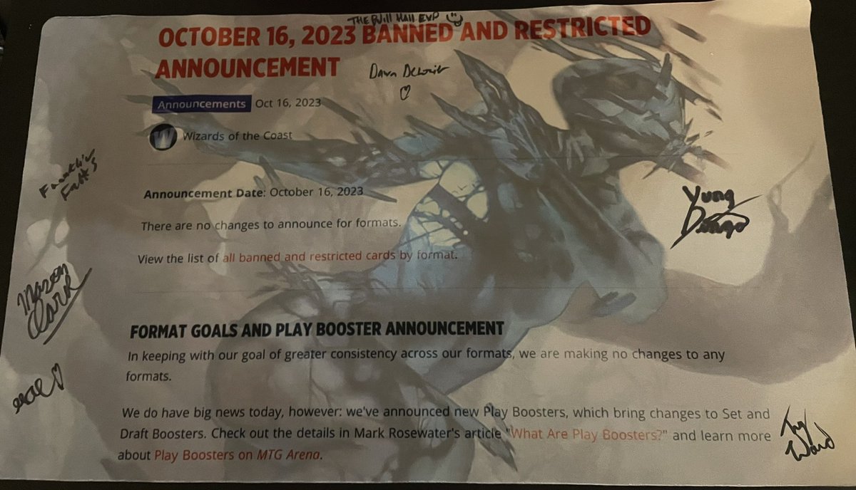 The <a href="/apexgamingMTG/">Apex Gaming</a> invitational was a blast this past weekend but the best part was collecting all these amazing signatures on this beautiful playmat!

Thank you scammers! <a href="/brickmastaflex/">brick</a> <a href="/MaeTcg/">Mae</a> <a href="/Arcbound_Papi/">Franklin Fulks</a> <a href="/TheWillHallExp/">𝕎𝕚𝕝𝕝 ℍ𝕒𝕝𝕝</a> <a href="/masoneclark/">Mason E-Sports Clark</a> <a href="/YungDingoMTG/">YungDingo</a> <a href="/dawn_delozier/">Dawn DeLozier</a>