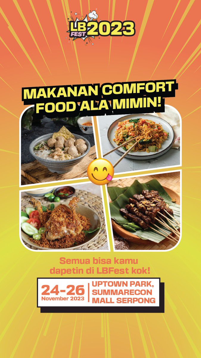 lbfest_id's tweet photo. Ada banyak acara loh di LBFest 2023, terutama dibarengi makanan yang enak-enak! Tapi jangan khawatir, banyak diskon dan promo menarik yang gak bakal bikin kantong bolong!

#LBfest2023 #LocalBrandFestival #BINUS #SummareconMallSerpong #BusinessCreationAlamSutera #kulinertangerang https://t.co/kHWU39ZqSV
