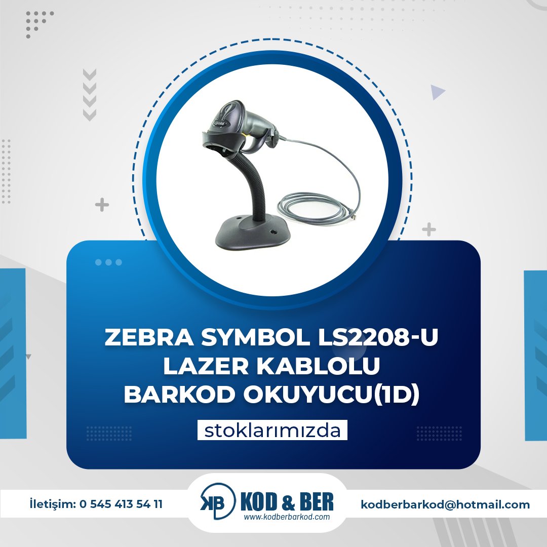 Zebra SYMBOL LS2208-U Lazer Kablolu Barkod Okuyucu (1D) Stoklarımızda...
#BarkodMakinesi #BarkodYazıcı #EtiketYazıcı #YapışkanlıEtiketYazıcı #EndüstriyelBarkod #ZebraBarkodYazıcı #kodberbarkod #etiket #barkod #argox #KuşeEtiket #termaltransfer #zebra #zebrabarkod #zebrabarkod