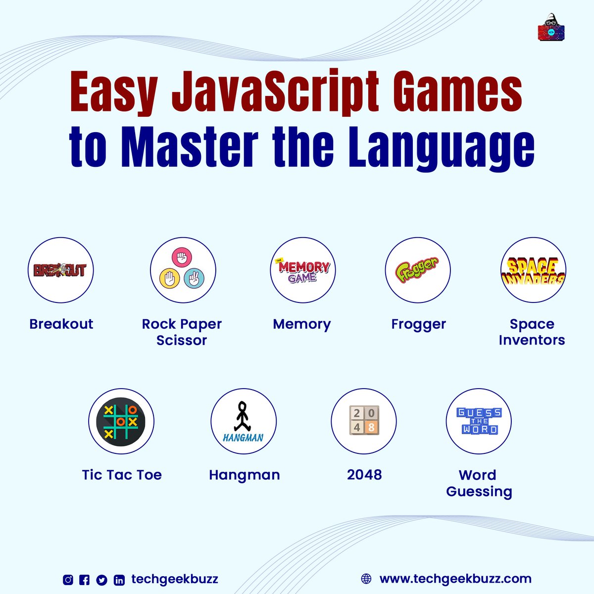Level Up Your JavaScript Skills with Fun and Easy Games! 🎮🚀 These simple, yet engaging games are the perfect way to master the language. Get ready to code, play, and learn!

#JavaScriptGames #LearnJavaScript #CodingGames #WebDevelopment #GameDevelopment #JavaScriptMastery