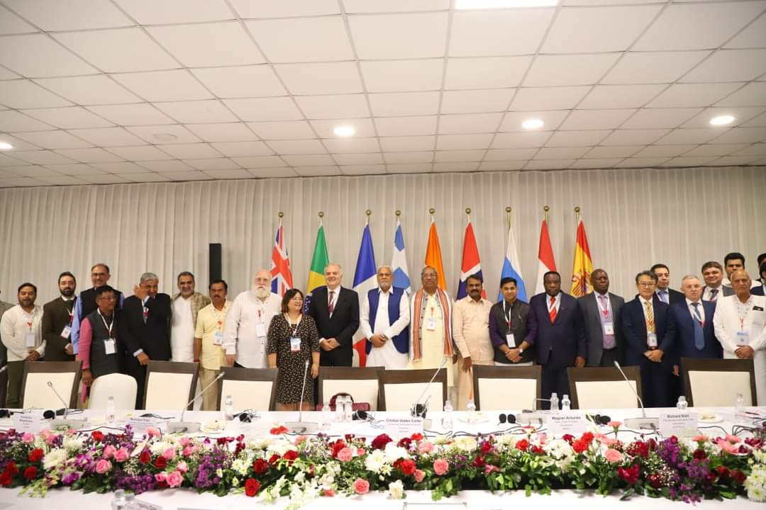 FDepar2's tweet photo. Hon'ble Minister, Dr. Sanjay Kr. Nishad participated  in a Round Table Conference during Global Fisheries Conference India 2023. Ambassadors, high-level delegates, international organizations and other dignitaries participated. #GFCIndia2023
@nfdbindia @FisheriesGoI https://t.co/UL5bJkAAgK