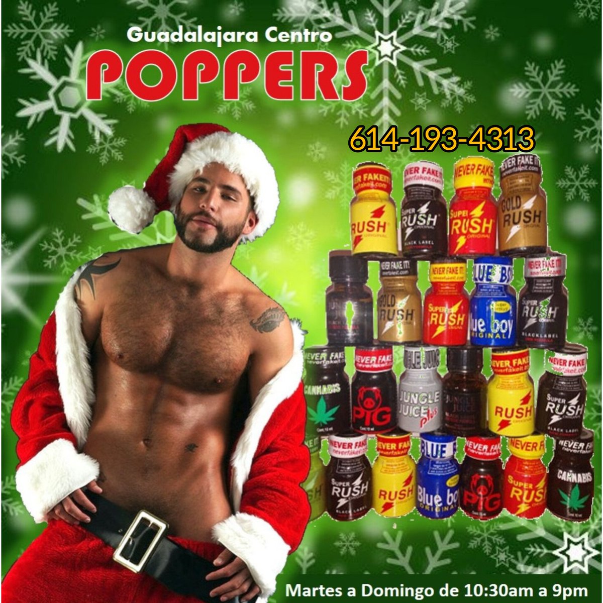 GdlPoppers's tweet photo. Celebra con mayor intensidad estas fiestas! Contacta 6141934313
#poppers_gdl disponibles para ti en zona centro de Guadalajara.
Martes a domingo de 10:30am a 9pm.
#gdl_poppers https://t.co/npOR3hpskX