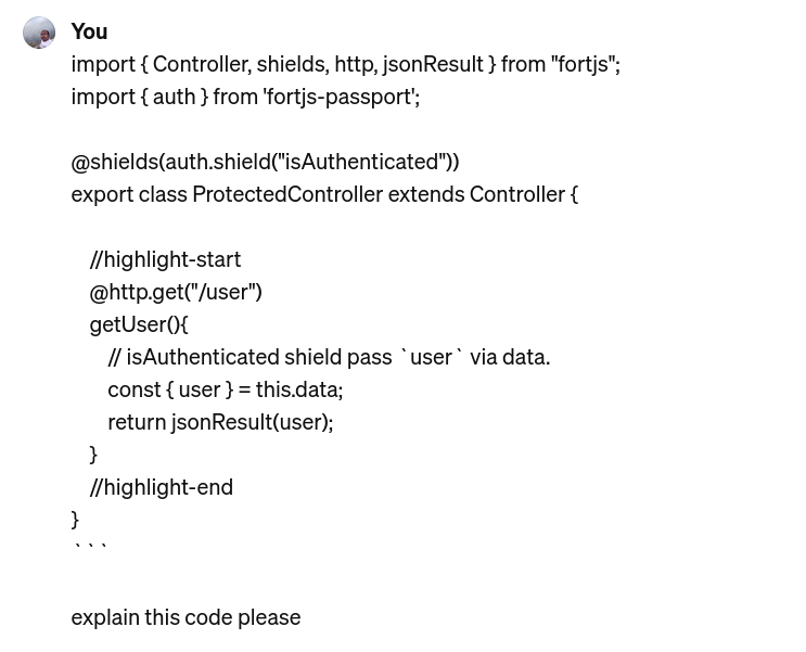 ujjwal_kr_gupta's tweet image. The #fortjs code is so simple that even #chatgpt can tell 😀.
