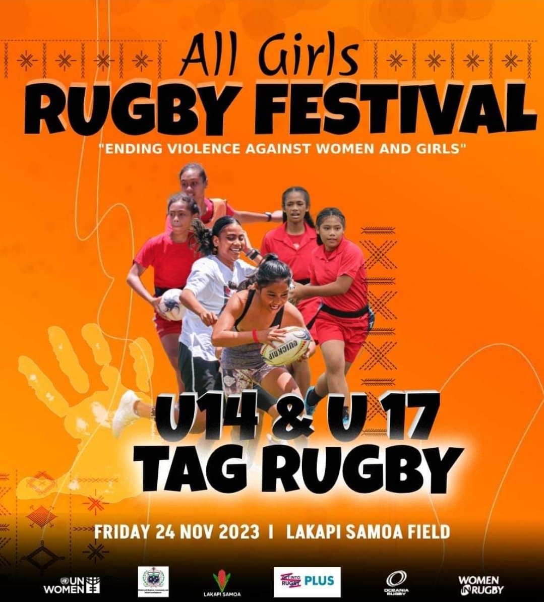 📢 Tomorrow at Lakapi Samoa Field 
Good opportunity for your daughter to come join the fun and the spirit of the game. 
#respect
#16DaysOfActivism #endingvioenceagainstwomenandgirls #equalplayingfield #WomenInRugby