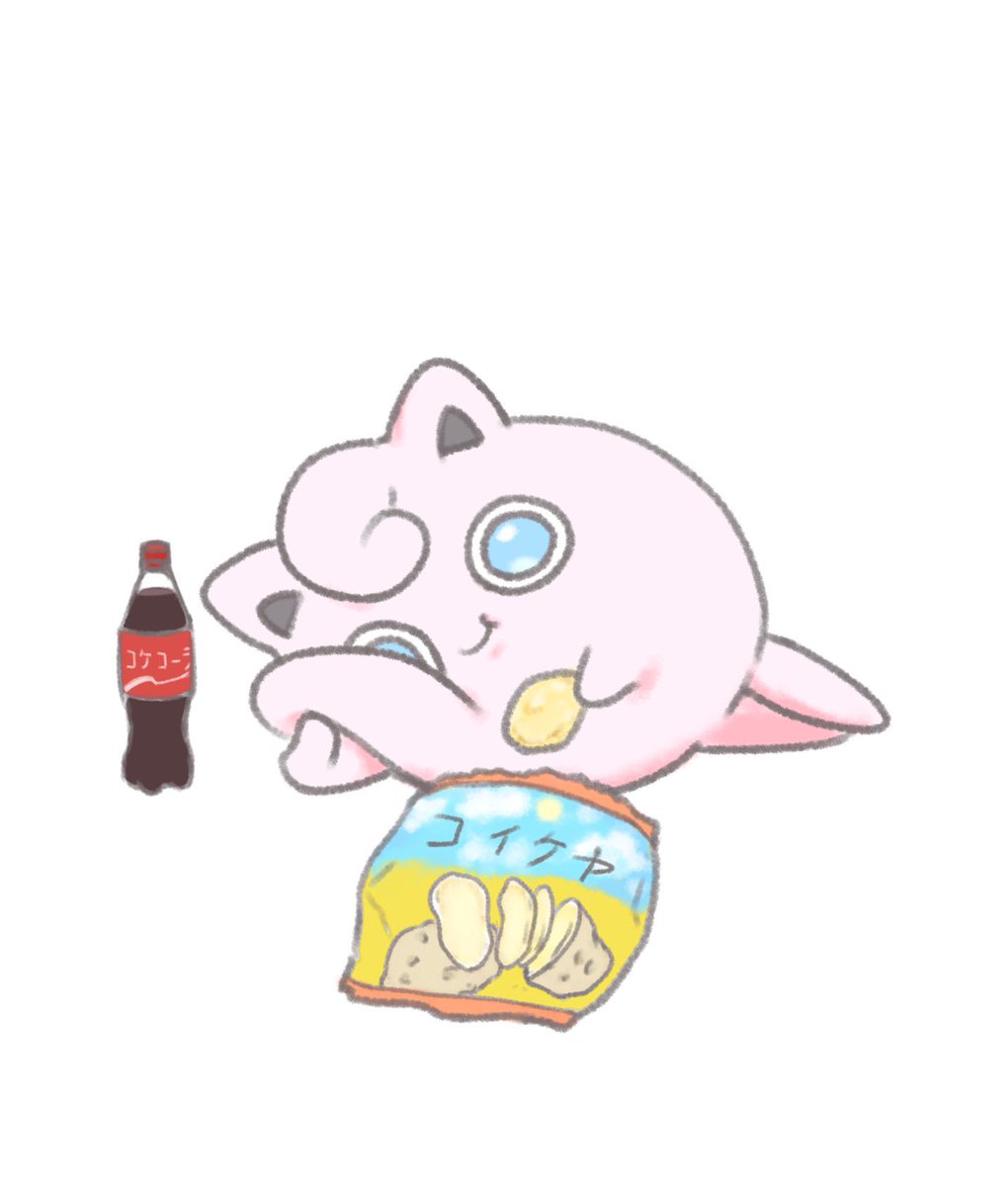 jigglypuff chips (food) no humans potato chips pokemon (creature) food blue eyes white background  illustration images
