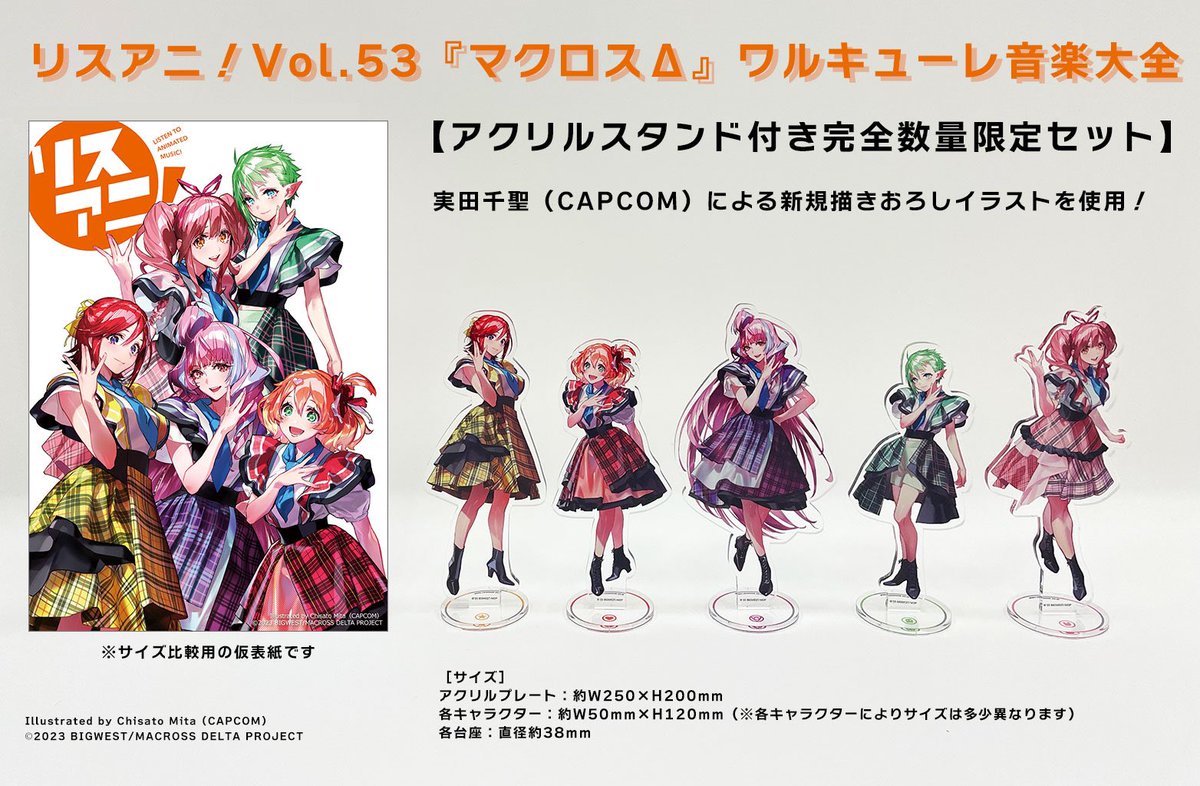 マクロスΔ キャラクターデザインワークス　ぴあ　リスアニ！ マクロスΔ】リスアニ！Vol.53 ワルキューレ音楽大全 2024年1月23日発売