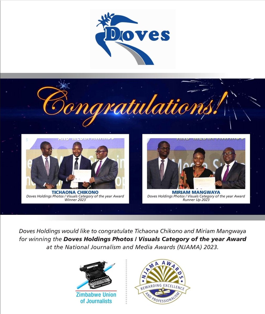 They say a picture is worth a thousand words while in broadcasting, a story without good visuals is naked. We continue to celebrate our winners and thanking our sponsors for supporting the NJAMAs. Our BIG thank yous to Doves Holdings for sponsoring this award. @innotshuma