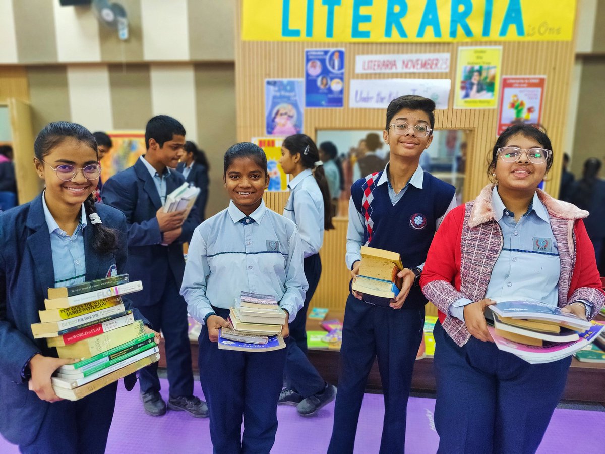 Literaria is One! 
23 November 2023
Day 2 

Empty tables at 10 a.m., armsfull of books and faces shining with contentment and joy are all testimony to what I learnt a year ago - the mission is not to imbibe a love for reading. The mission is to create access to age appropriate ,