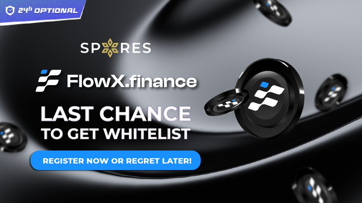 📢 @FlowX_finance 𝐈𝐃𝐎 - 𝐋𝐚𝐬𝐭 𝐂𝐡𝐚𝐧𝐜𝐞 𝐭𝐨 𝐆𝐞𝐭 𝐖𝐡𝐢𝐭𝐞𝐥𝐢𝐬𝐭𝐞𝐝 𝐀𝐥𝐞𝐫𝐭 GUESS WHAT? Not joining #FlowX IDO might be the biggest regret of your life. Hurry up and register NOW before TOO LATE!! 🙏🔥 ⏰ Register Deadline: 23rd Nov, 2 PM UTC ⚠️ NOTE:…