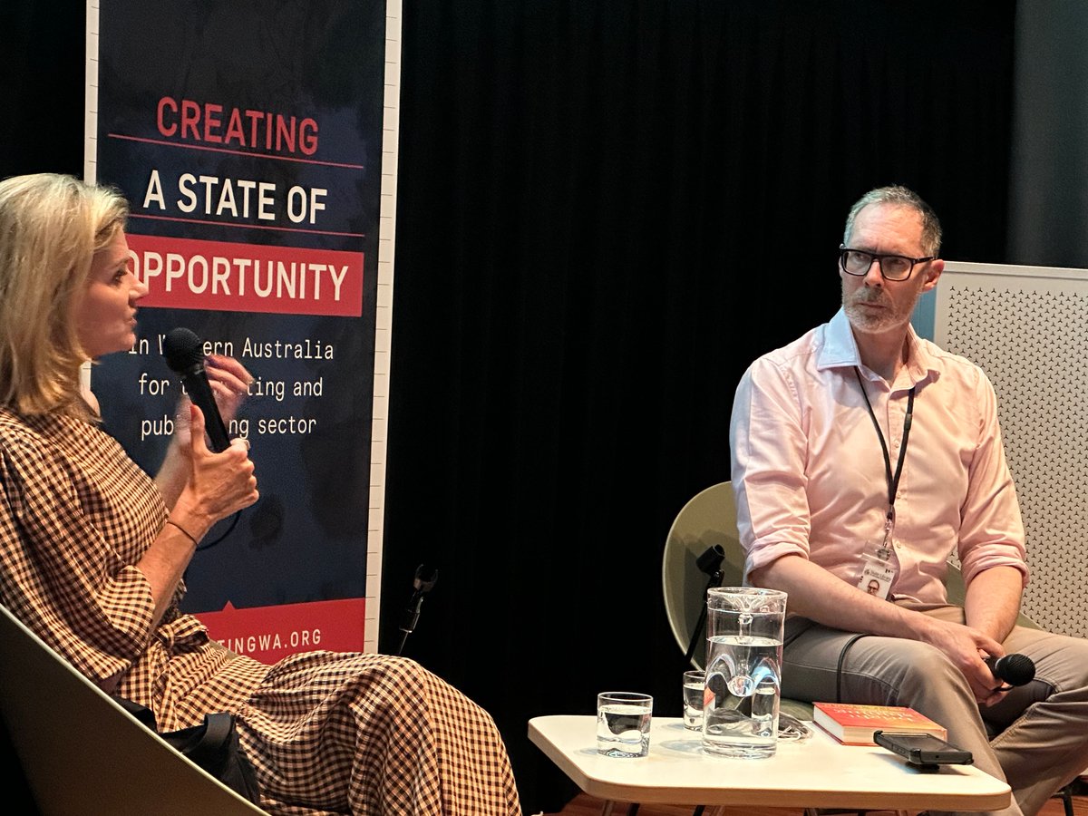Writing WA (@writingwa) on Twitter photo Our fabulous CEO Will Yeoman in serious conversation with Julia Baird (<a href="/bairdjulia/">💥Dr💥 Julia Baird</a>) at Tuesday night's sell-out event in partnership with <a href="/boffinsbooks/">Boffins Books</a> and the <a href="/statelibrarywa/">State Library of WA</a> 🌟 Our fabulous CEO Will Yeoman in serious conversation with Julia Baird (<a href="/bairdjulia/">💥Dr💥 Julia Baird</a>) at Tuesday night's sell-out event in partnership with <a href="/boffinsbooks/">Boffins Books</a> and the <a href="/statelibrarywa/">State Library of WA</a> 🌟