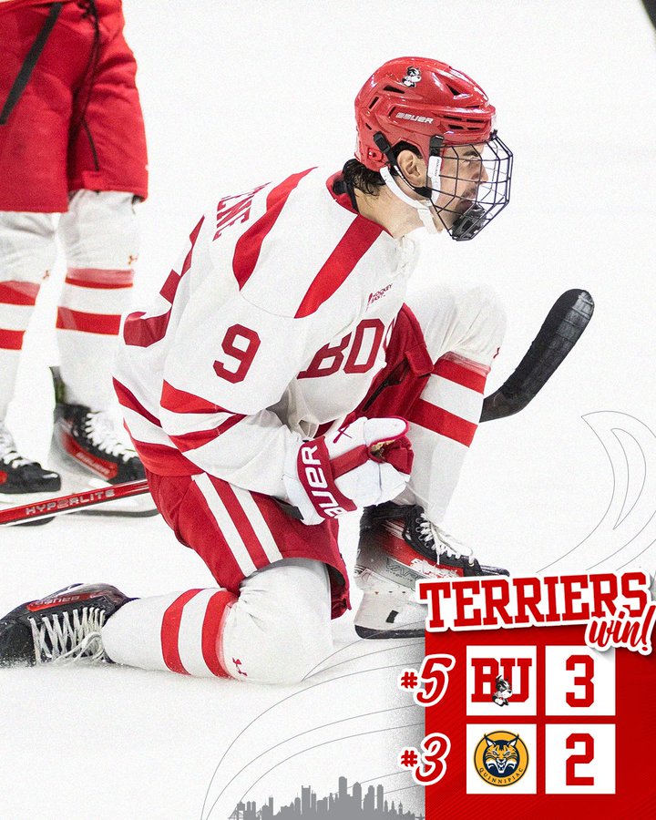 Terriers rally past Quinnipiac on Greene PPG and Caron's 27 saves