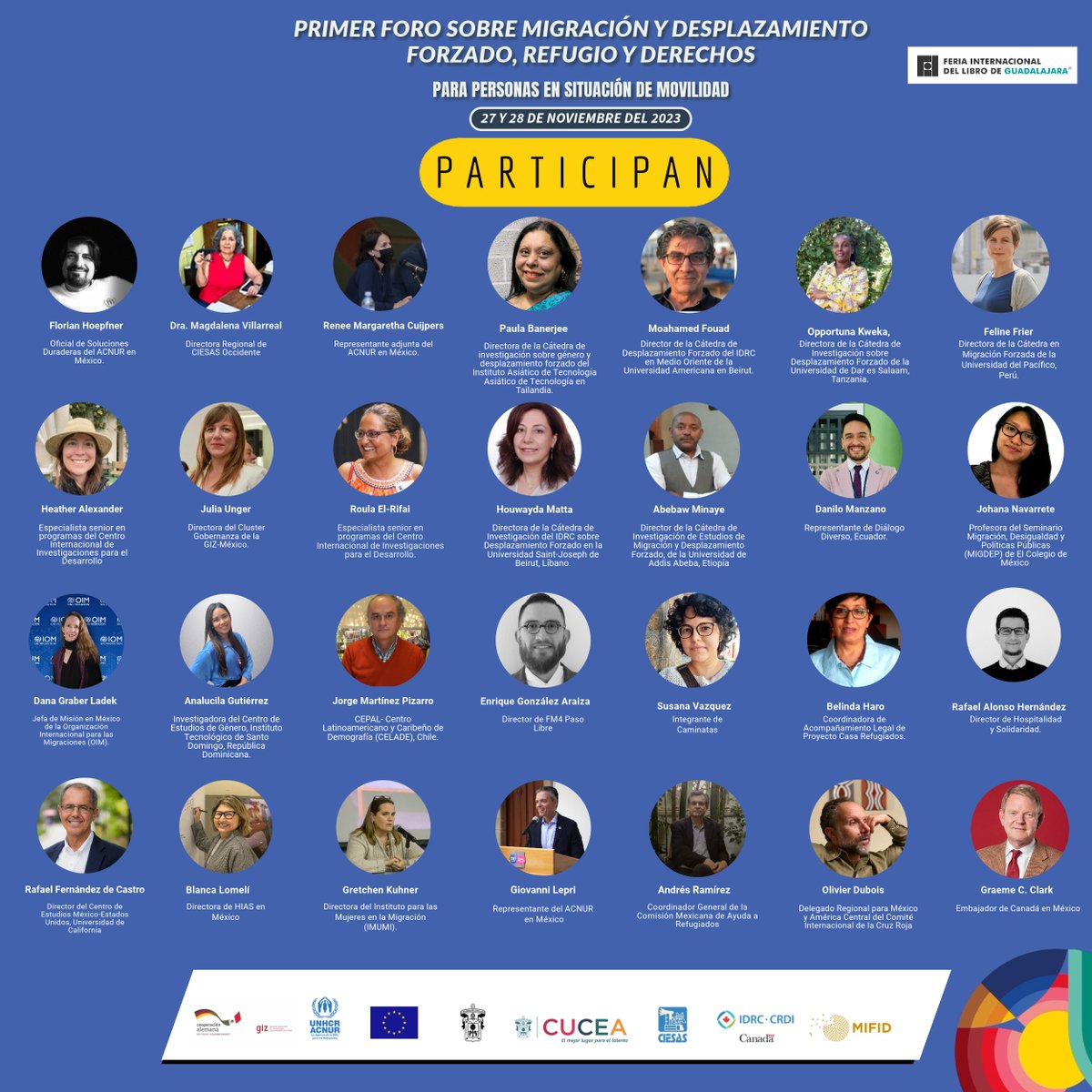 📷Amigos, 
les comparto información de este interesante evento en el marco de la FIL:
PRIMER FORO SOBRE MIGRACIÓN YDESPLAZAMIENTO FORZADO,REFUGIO Y DERECHOS PARA PERSONAS EN SITUACIÓN DE MOVILIDAD
📷 27 y 28 de noviembre

Link: udg-mx.zoom.us/j/81943465604

hilo 🧵