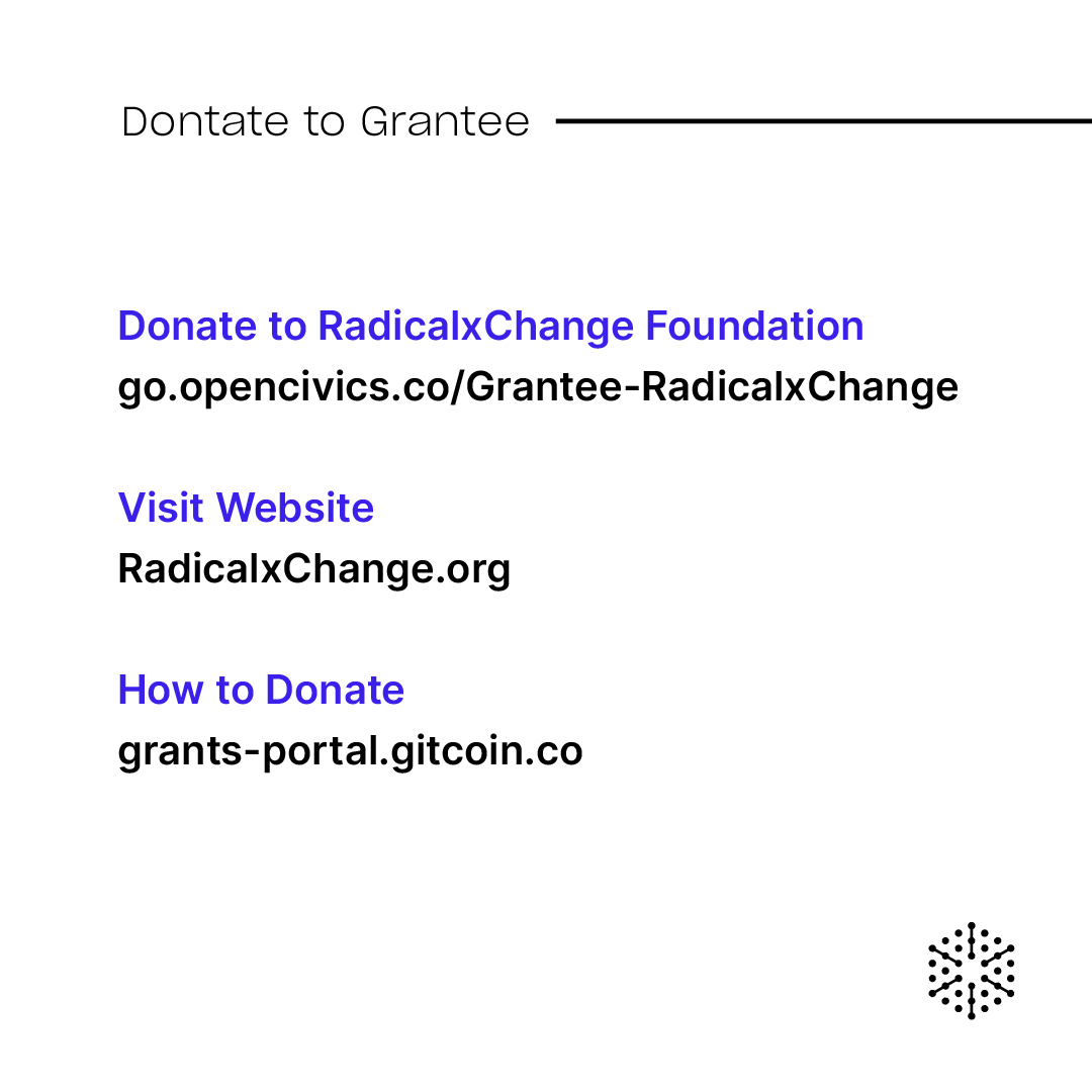 OpenCivics's tweet photo. Showcase : Genesis Round Grantee – RadicalxChange
Donate: https://t.co/YfABR6uB5q
#GG19 #Gitcoin #deciv https://t.co/fedllhJNlp