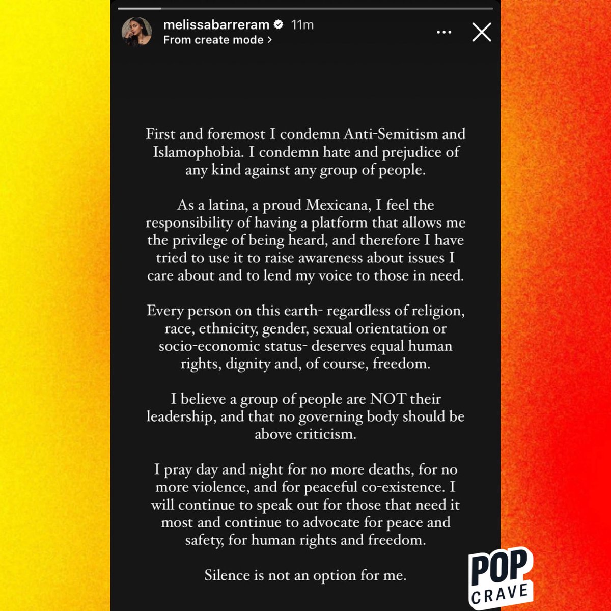 Melissa Barrera shares new post after being fired from ‘Scream 7’:

“Silence is not an option for me.”