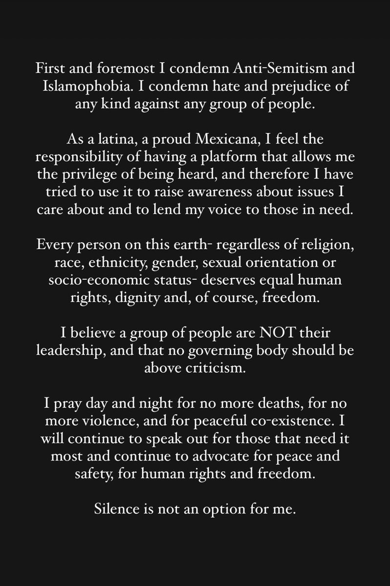 Melissa Barrera has released a statement after she was fired from ‘SCREAM 7’ for being vocal about the genocide happening in Palestine.

“Silence is not an option for me.”