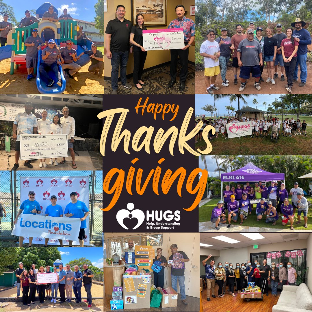 Wishing everyone a Happy Thanksgiving and big mahalo to all of our donors, supporters, partners and volunteers. We are grateful for your continued support and everything you do for our HUGS families. 

#HUGSHawaii #thanksgiving #happythanksgiving #grateful #mahalo #thankyou