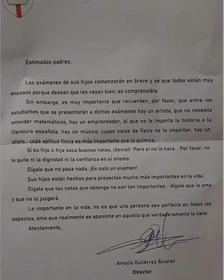 Te comparto el siguiente comunicado que hace un director de una escuela a los padres de familia. Pásalo. <a href="/APFDGO/">Asociación de Padres de Familia INTERFAC AC. Dgo.</a> <a href="/SEED_Dgo/">Secretaría de Educación del Estado de Durango</a> <a href="/COBAEDoficial/">COBAED</a> <a href="/ColegioEspana/">Colegio España</a> <a href="/cbta3dgo/">CBTA No.3</a> <a href="/CONALEP_Dgo/">CONALEP Durango</a> <a href="/LaloSerranoZ/">Eduardo Serrano</a> <a href="/Edgar_Comenta/">Edgar Burciaga</a> <a href="/Victorablanco/">Víctor Blanco</a> <a href="/Luis_TV10/">Luis Ángel Rodríguez</a>