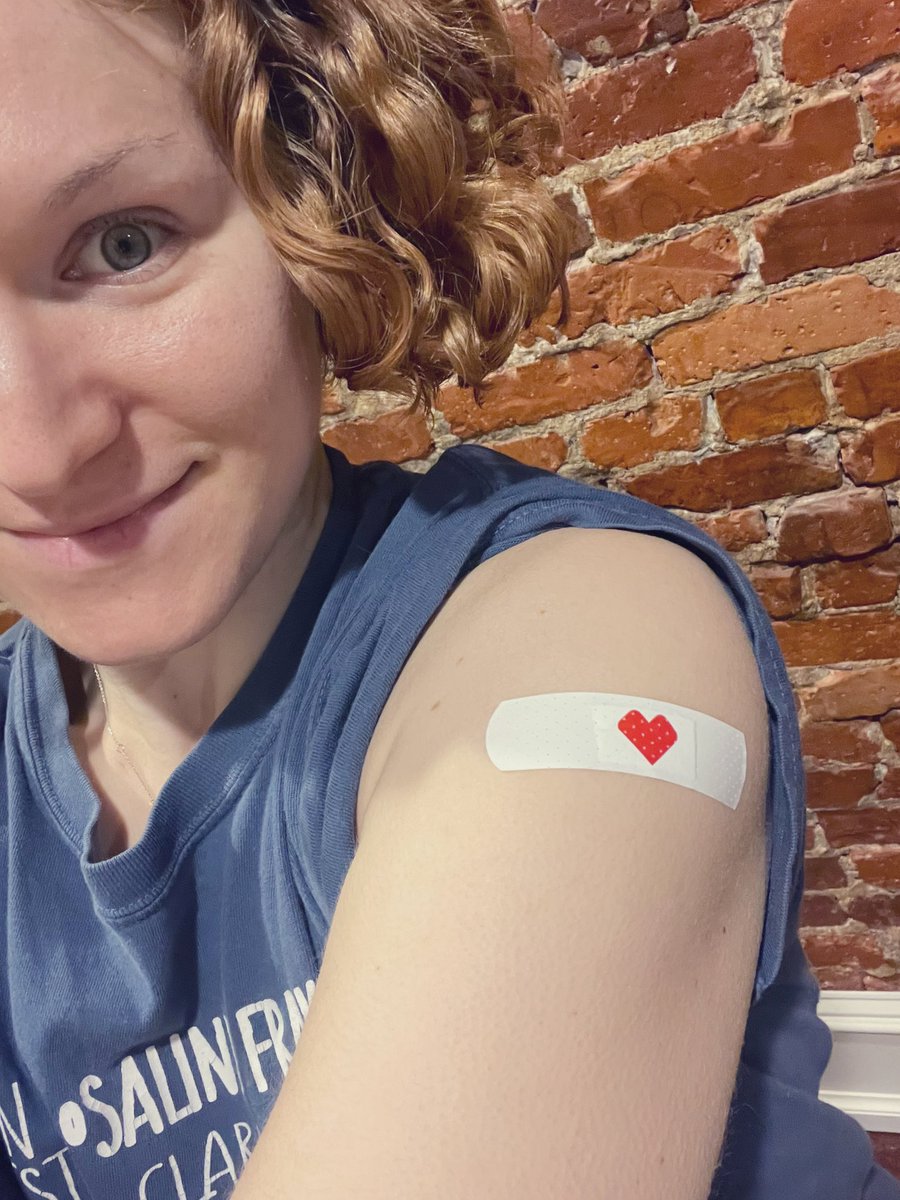 NoaErlitzki's tweet photo. @DrsMeena is there still time for me to #RidetheSHOTwave one more time this year? Here are two bandaids for you! Covid vax in one arm &amp; shingles vax in the other. Sore &amp; swollen, but immensely thankful for vaccines #Thanksgiving #YayScience https://t.co/zLT53LzQdY