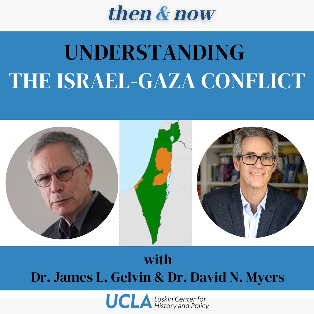 Missed our event yesterday on the conflict in Gaza, or want to go back to catch some detail? You can listen to the recording in our newest episode of Then and Now, anywhere you enjoy your favorite podcasts. Listen here: tinyurl.com/2h5xnfk2 #Gaza #Israel #Hamas #UCLAHistory