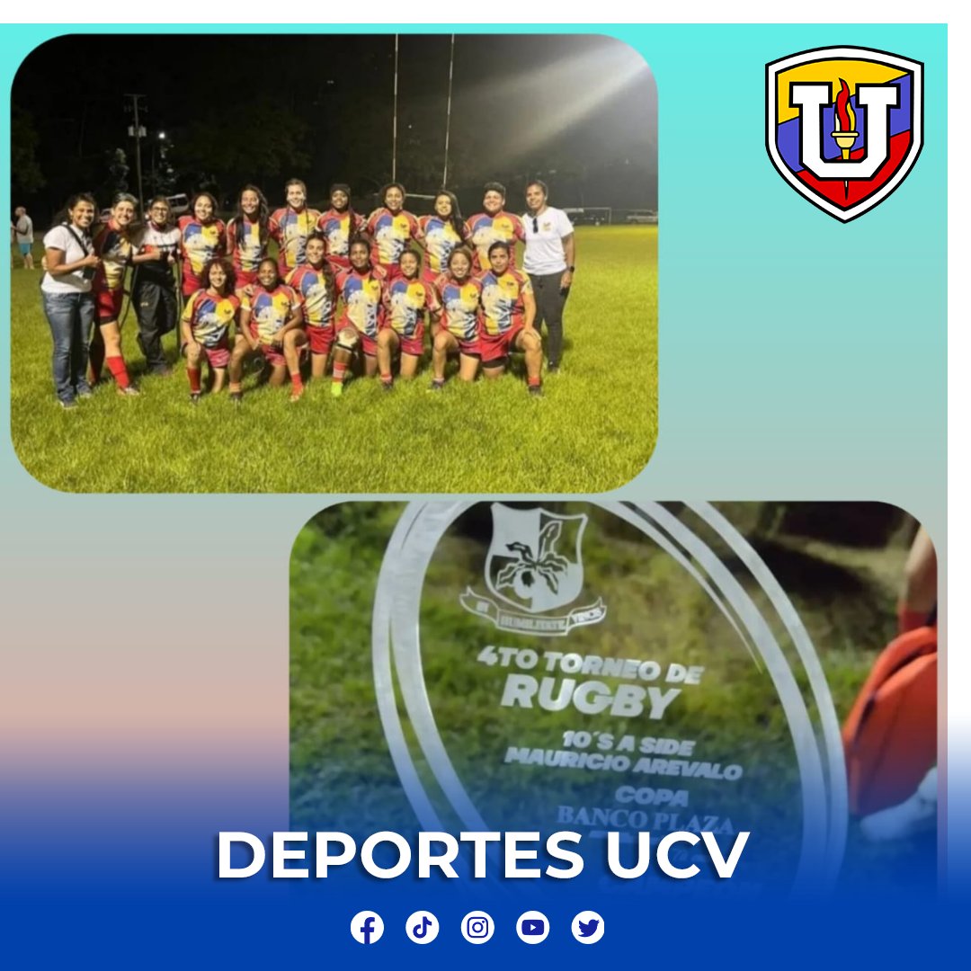 La @deportesucv felicita a la selección de @rugbyucv femenino por lograr titularse campeones en el torneo de Rugby 'Mauricio Arévalo' en las instalaciones de la Universidad Metropolitana. También felicitamos a la Selección masculina quien obtuvo el tercer lugar. Felicidades.