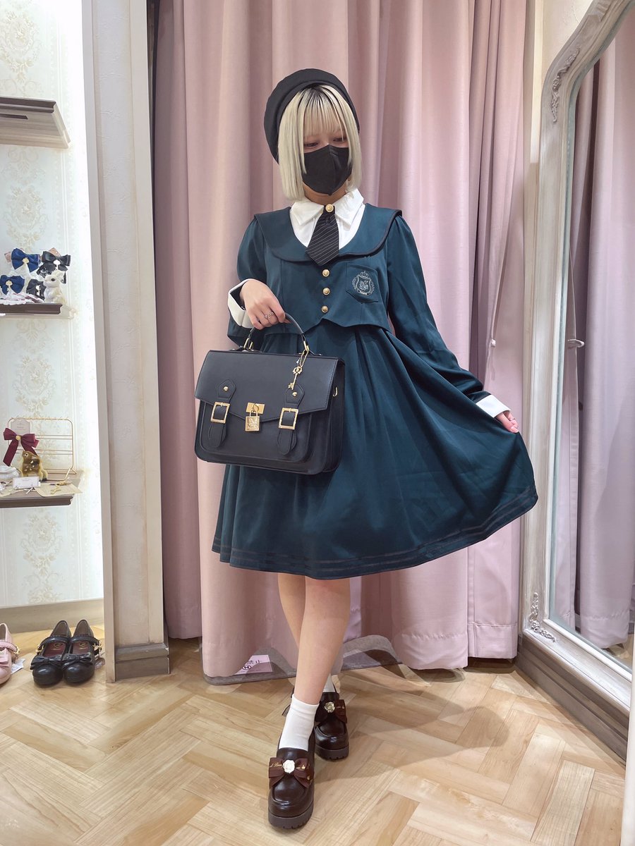 ꫛꫀꪝ Traditional Academyボレロセーラーワンピース グリーン/グレー