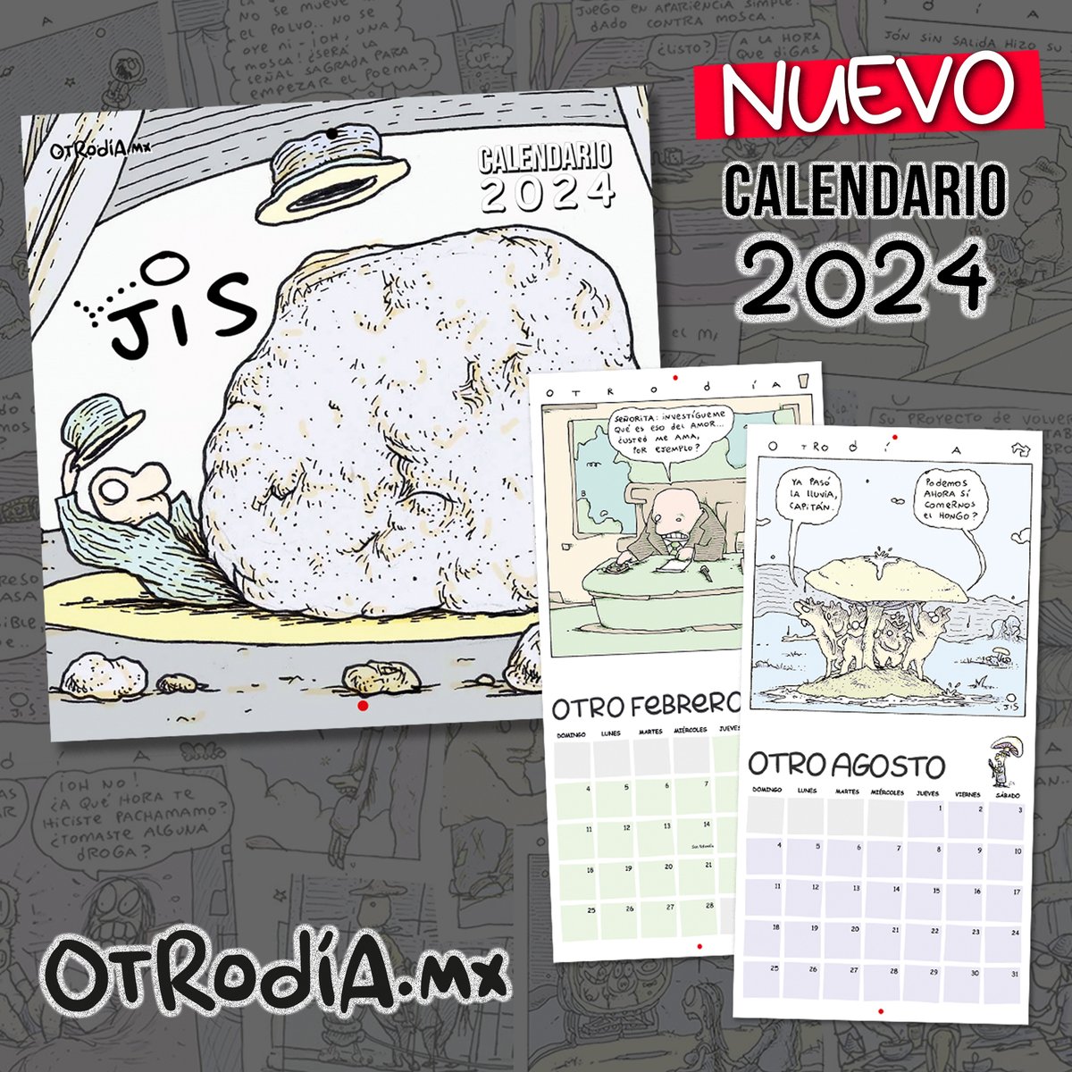 OtroDia_mx's tweet photo. ¡¡YA está disponible el calendario 2024 de #OtroDía de @jisvagoimperial!! Una nueva forma de disfrutar la delirante obra gráfica del máster Molusco y reír cada #OtroMes del año. Sólo $349 en https://t.co/ZbfRJnQWoW, whatsapp 5514739118 y muy pronto también en @LibreriasGandhi https://t.co/yl3nR0tcBE