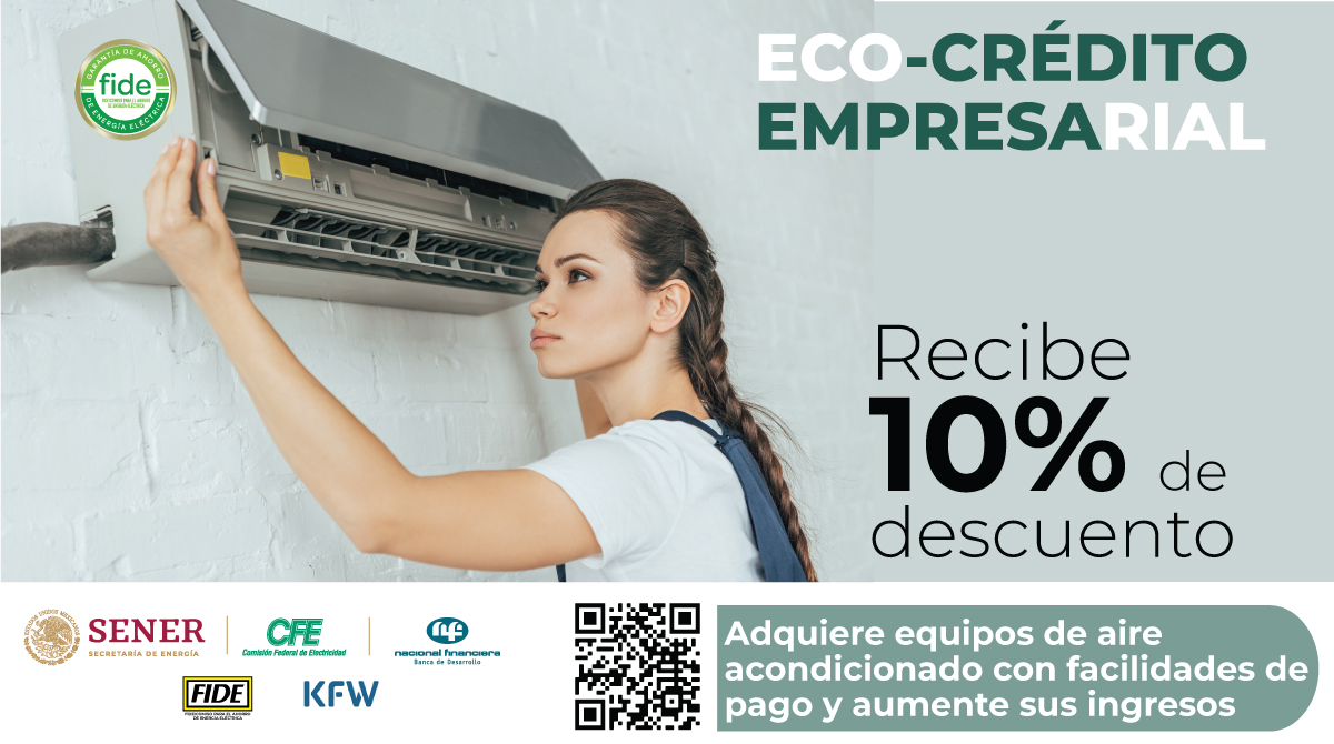 fidemx's tweet photo. ¿Sabías que puedes reducir el consumo de energía y aumentar tus ganancias? ¡Conoce el Programa de Eco-Crédito Empresarial e instala ecotecnologías en tu negocio! Conoce nuestro micrositio: https://t.co/kc1ZKQbTEc
Llama al 800 FIDETEL 3433835
@NafinOficial @KfW @CFEmx https://t.co/l3VgBXCu39