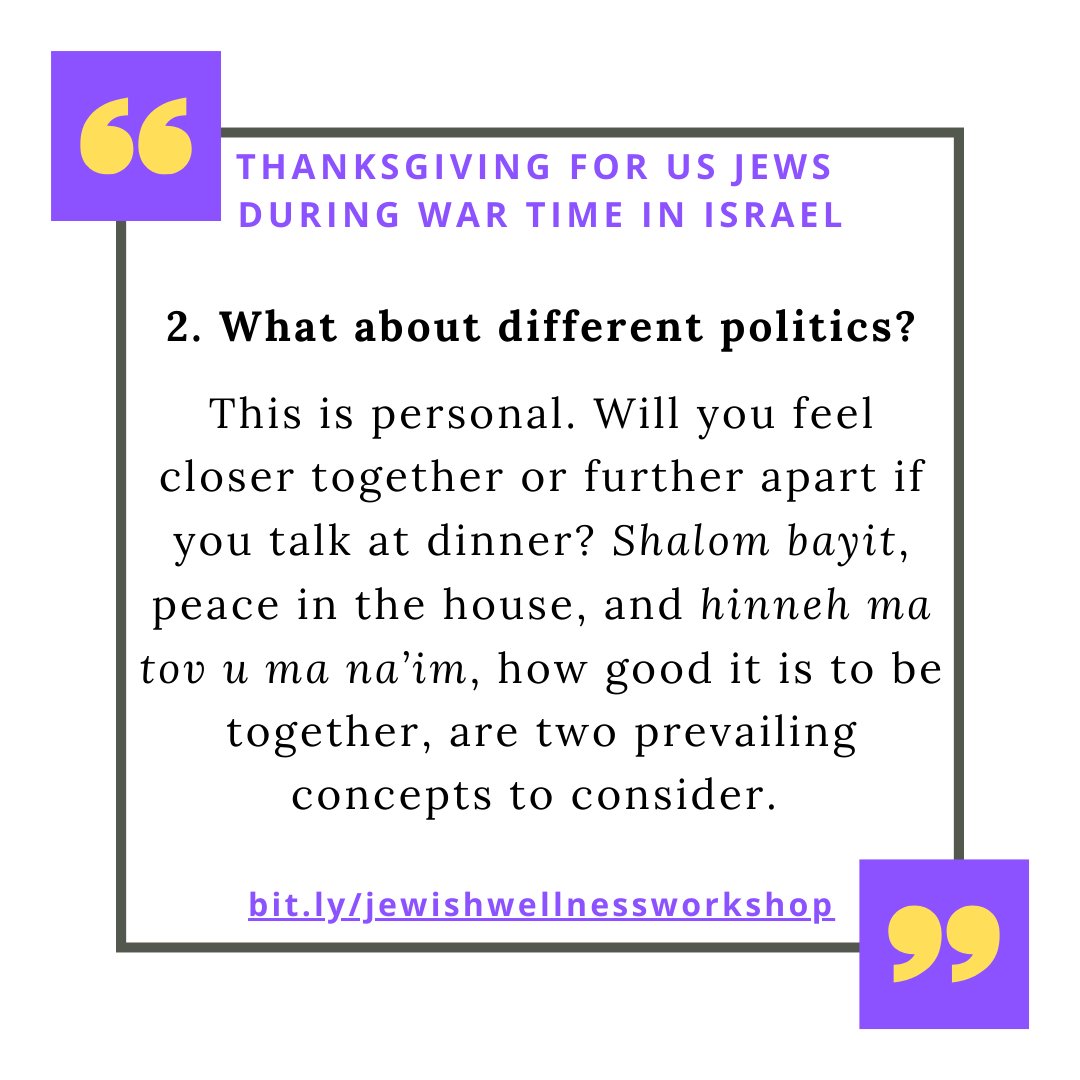 wisdomoriented's tweet image. 📷
#US #Jews as you prepare for #Thanksgiving, do you have these questions on your mind?

Learn more about #jewishselfcare, #healthcoaching, and #wellness at my next workshop on Wednesday, 11/29 at 5pm CT.

bit.ly/jewishwellness…