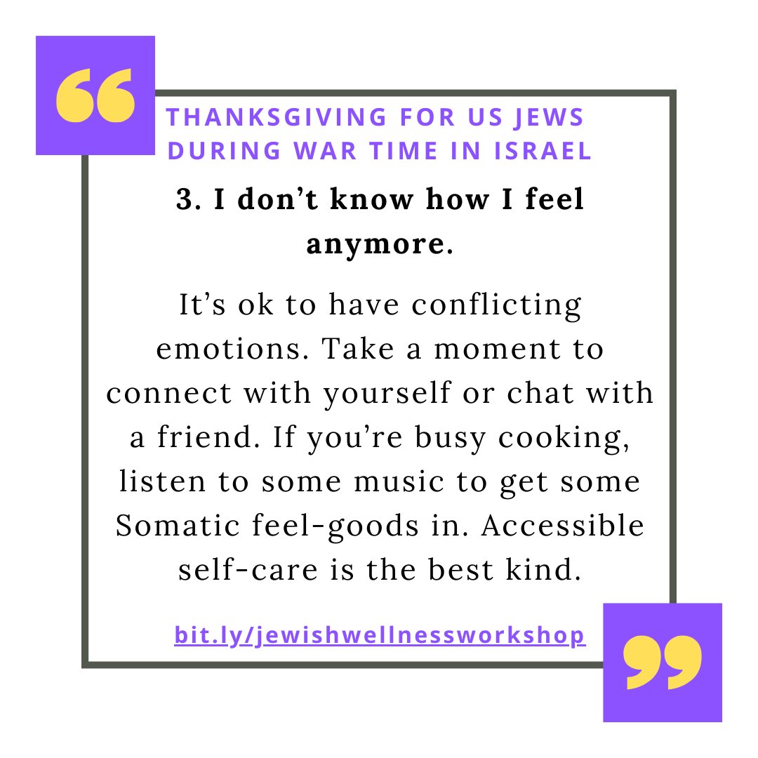 wisdomoriented's tweet image. 📷
#US #Jews as you prepare for #Thanksgiving, do you have these questions on your mind?

Learn more about #jewishselfcare, #healthcoaching, and #wellness at my next workshop on Wednesday, 11/29 at 5pm CT.

bit.ly/jewishwellness…
