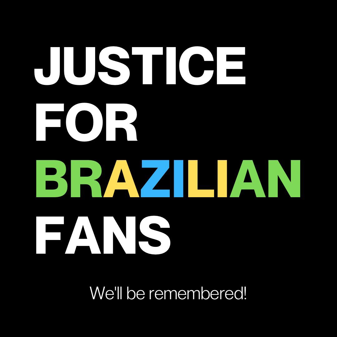 lovsdaemon's tweet photo. nao vão tirar da minha cabeça que a equipe da taylor DEVIA um pronunciamento descente! se fosse fas americanos já teriam feito textões, colocaram a imagem dela acima da morte de uma fã que estava em um show para admirar e aprecia-la ):
WE WILL BE REMEMBERED! #JusticeForBrazil https://t.co/W7wMBZmny7