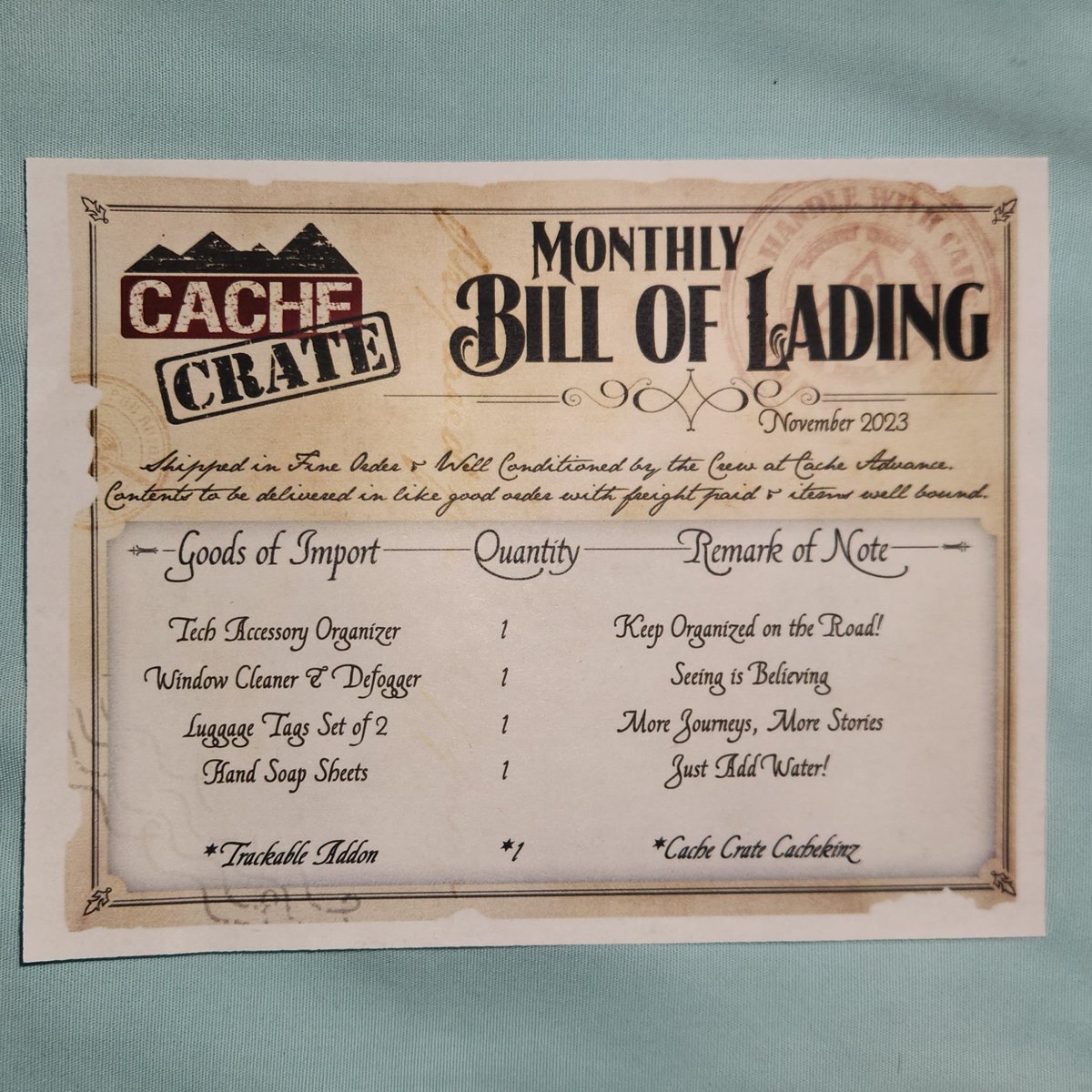 wjrgeocaching's tweet image. From this month's #cachecrate sent by @CacheAdvance #Geocaching