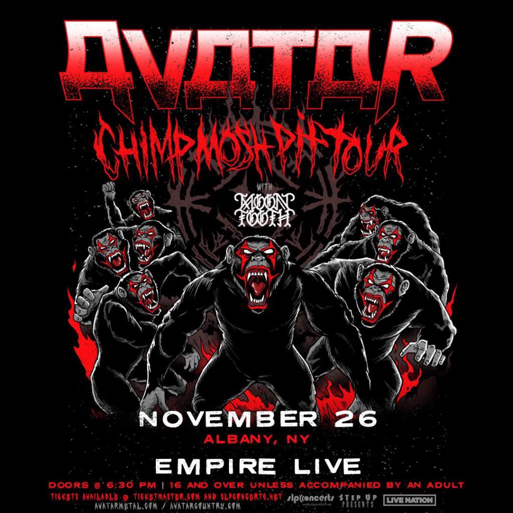 COMING UP! We’re supporting @officialavatar this Sunday in #Albany, NY at @EmpireLive518 so we’ll see you very soon! November, 26th. #MoonTooth