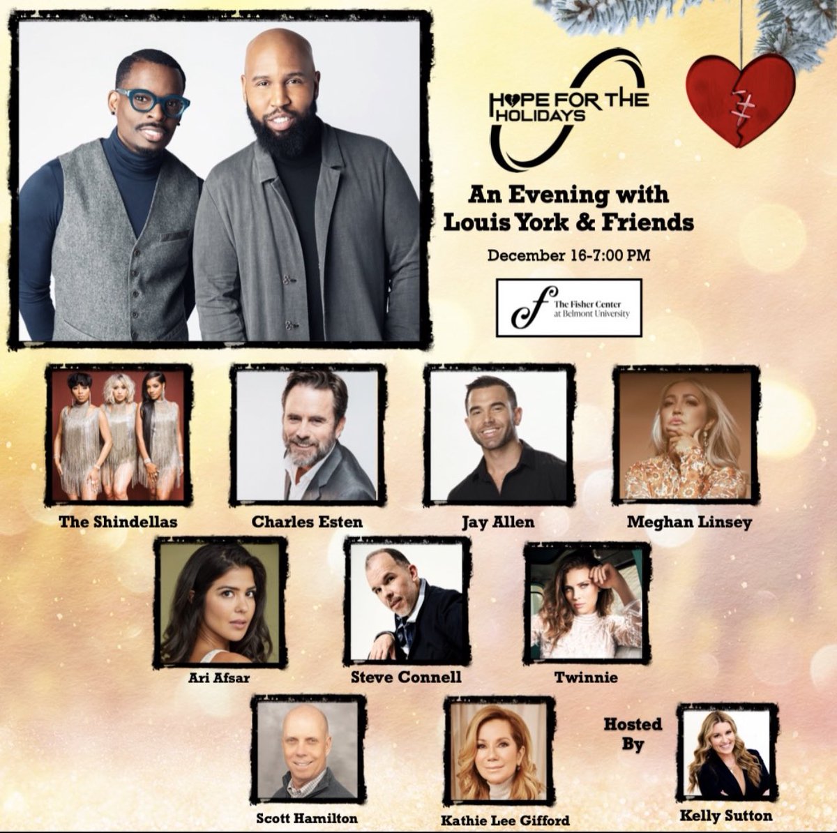Hope for the Holidays - An Evening with Louis York & Friends at @thefishercenter in Nashville, TN on December 16th at 7:00pm. 

GET YOUR TIX now at hope4holidaysnash.com.  

⭐️Use promo code FirstHope and get 15% off your tickets!