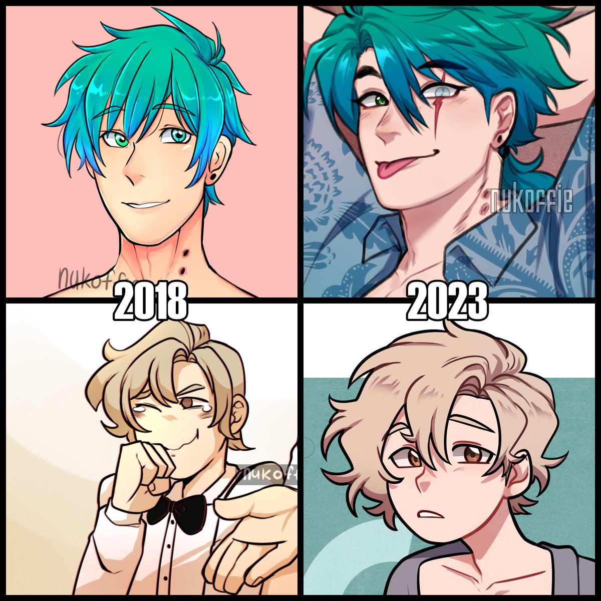 Saw this trend where people compared their 2018 arts with the current year so here's mine ^v^)