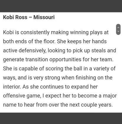KobiRoss24's tweet photo. Thank you!🙏🏽 @JrAllStarBB @PriceJameson1 This write up inspires me to continue developing and growing my game! Let’s keep inspiring growth! 🏀 https://t.co/VXjuaU6w9I